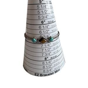 Tigers eye and Turquoise silver boho wester bangle cuff bracelet